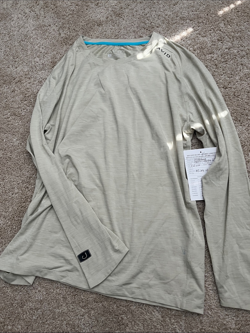 AVID Men’s Mainline Crew Long Sleeve TShirt Light Beige